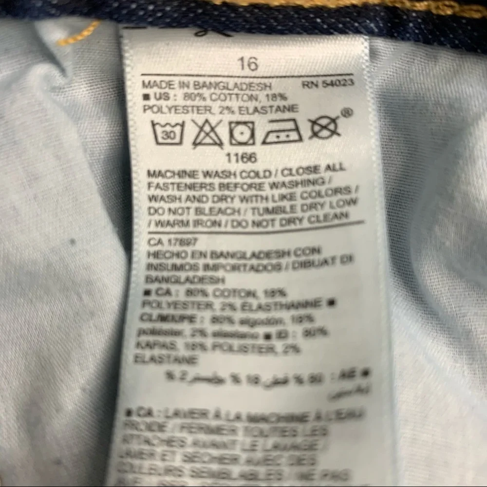 Old Navy Jeans Blue Dark Wash Skinny Built-In Flex High Rise Girls Jeans 16